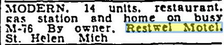 Restwel Motel - May 25 1960 Ad (newer photo)